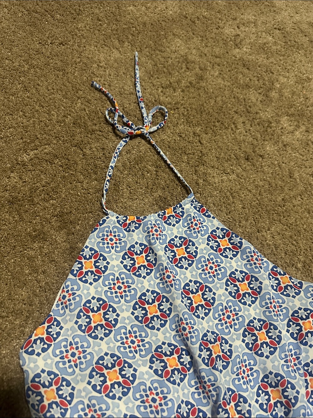 Lulus Patterned Halter Crop Top - Picture 3 of 5
